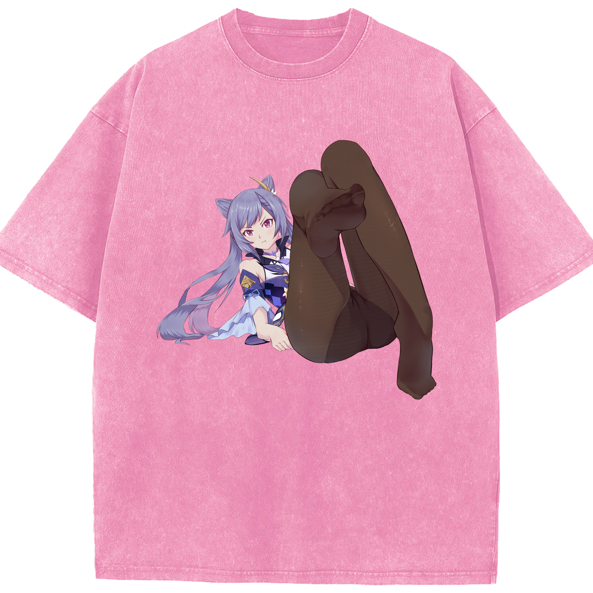 げんし神 刻晴 こくせい genshin Kokusei 綿100% ヴィンテージ風 半袖Tシャツ（フロントプリント）